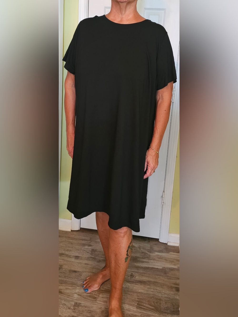 Simple Black Short Sleeve Swing Dress J. Jill Wearever Collection Size 3x